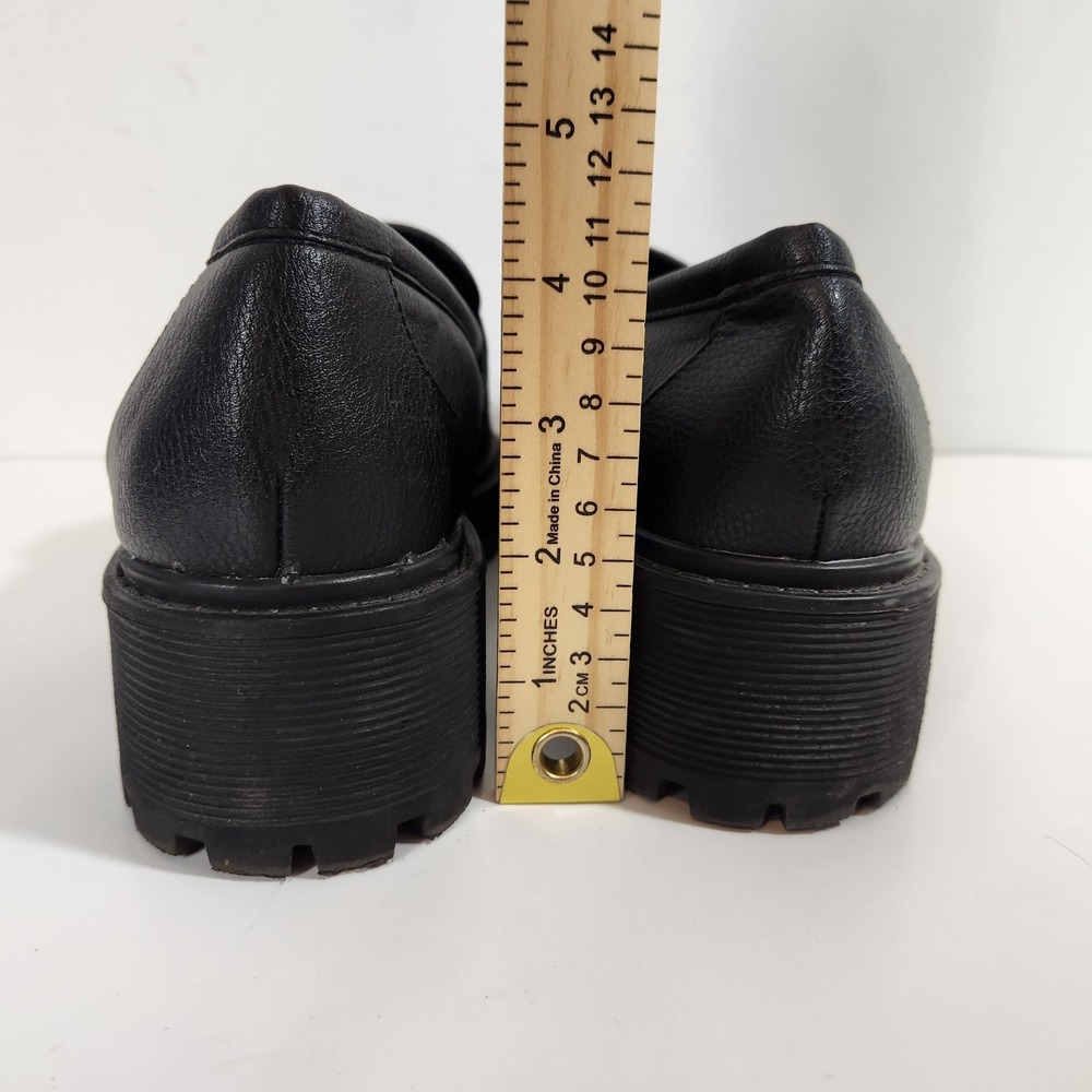 UNIONBAY Jay Platform Penny Loafers Womens Sz 7.5 Black Chunky Lug Sole Y2K Goth - Picture 6 of 11
